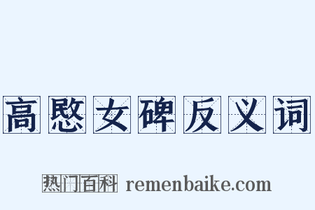 高愍女碑反义词是什么意思的图片